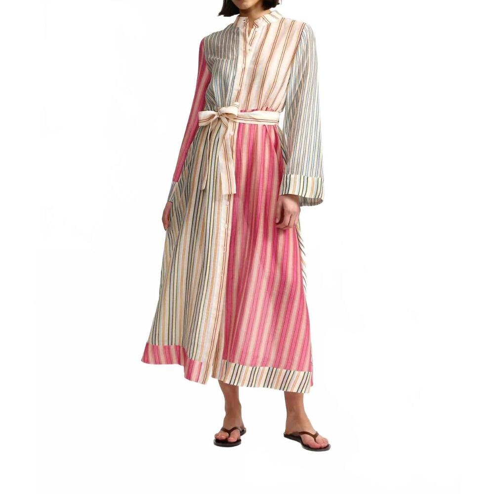 NEW ASTON STUDIO neottia dress in peony multi stripe